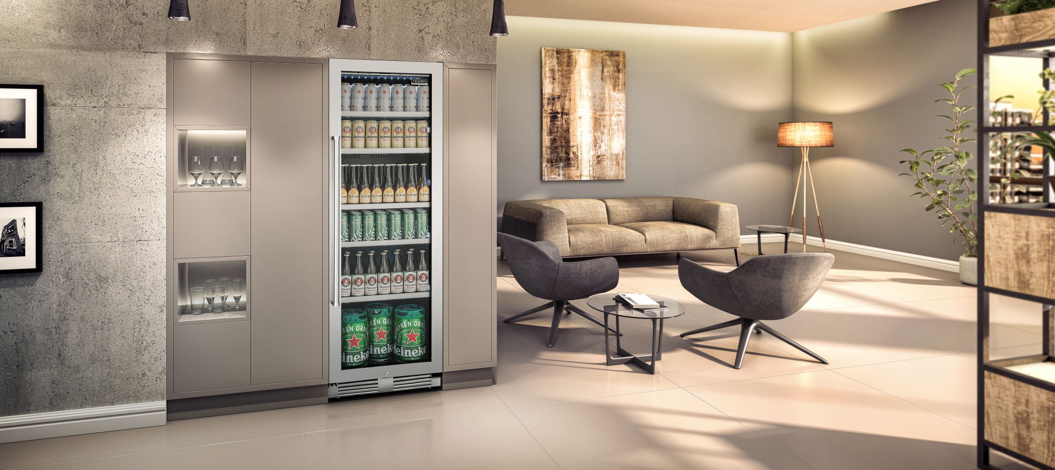 Conjunto de Adega, Cervejeira e Conservador de Bebidas Tecno
