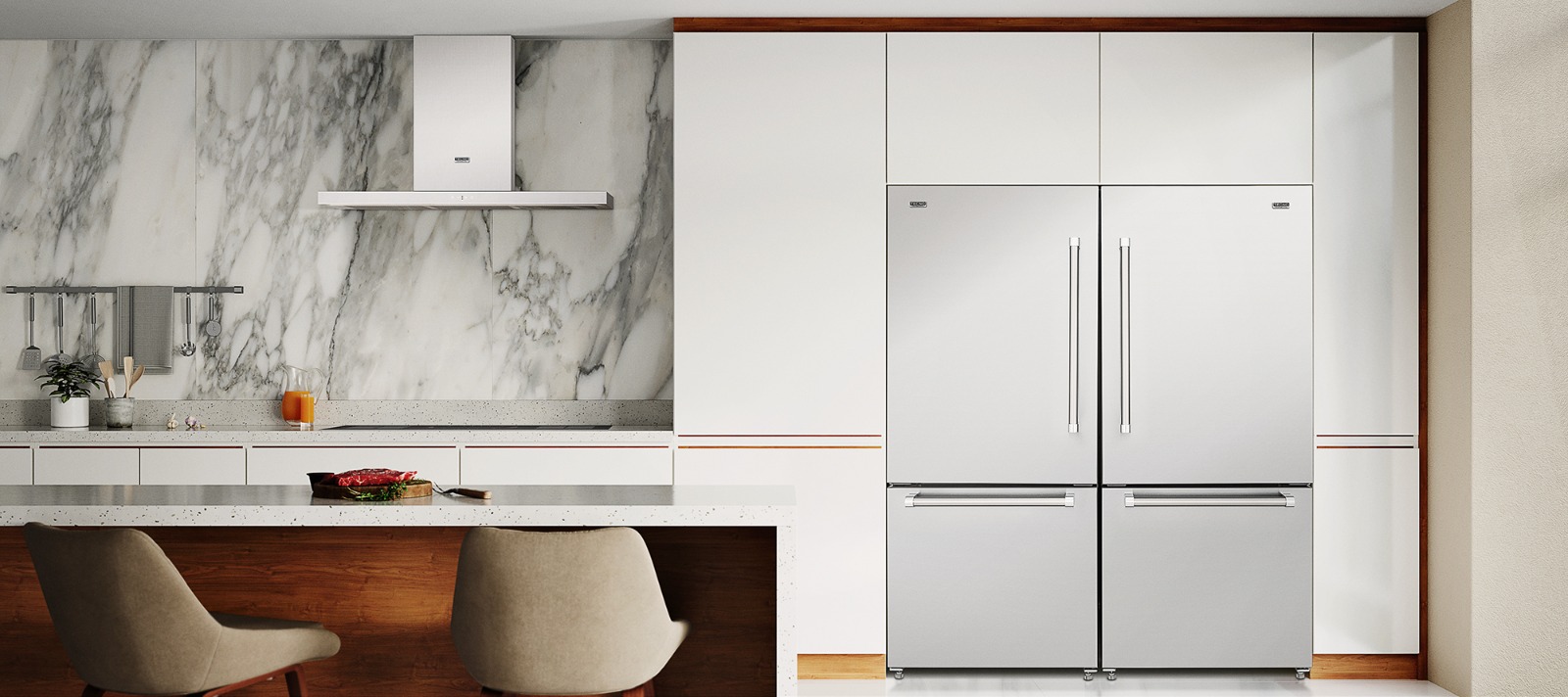 Refrigerador de piso e de embutir Tecno Professional Duo TR44BX