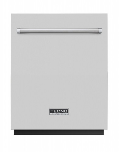 Lava louças de embutir com porta em inox escovado e puxador tubular em aço cromado TECNO Professional TD14 EXDP.