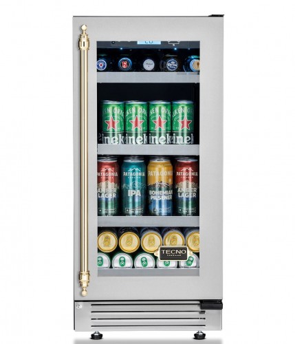 Cervejeira Tecno Vintage TR08CVDV2 de 38 cm em inox escovado.