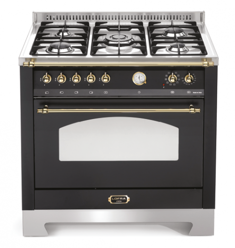 Fogão LOFRA Dolcevita RNMG96MFT/CI de 90 cm na cor preto fosco.