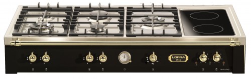 Rangetop LOFRA Dolcevita TRNM126/5 preto fosco com 120 cm de largura.