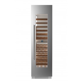 Adega em inox Bertazzoni MAS WC605BRX2T para 80 garrafas e abertura de porta para a direita.