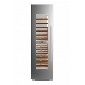 Adega em inox Bertazzoni PRO WC605BLX2T para 80 garrafas e abertura de porta para a esquerda.