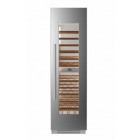 Adega em inox Bertazzoni PRO WC605BRX2T para 80 garrafas e abertura de porta para a direita.