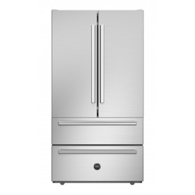 Refrigerador Bertazzoni PRO REF36 FDFIXNV de 91 cm e portas em inox escovado.