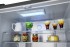 Iluminação por LEDs: presente no refrigerador e freezer, proporciona uma sofisticada e uniforme iluminação interna dos alimentos sem gerar calor. O painel interno traseiro em inox possui acabamento com luz circular em led de cor azul.