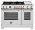 Fogão Bertazzoni Master Series MAS486 BTFGMXTLPG Gold com 122 cm de largura.